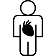 Male outline with image of the heart