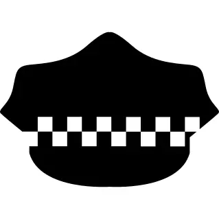 Police hat with checkered details