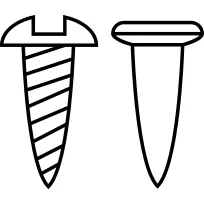 Screw and nail outlines side view