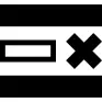 Horizontal lines and cross interface symbol