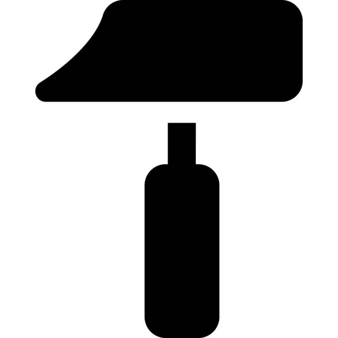 Paint roller of filled silhouette