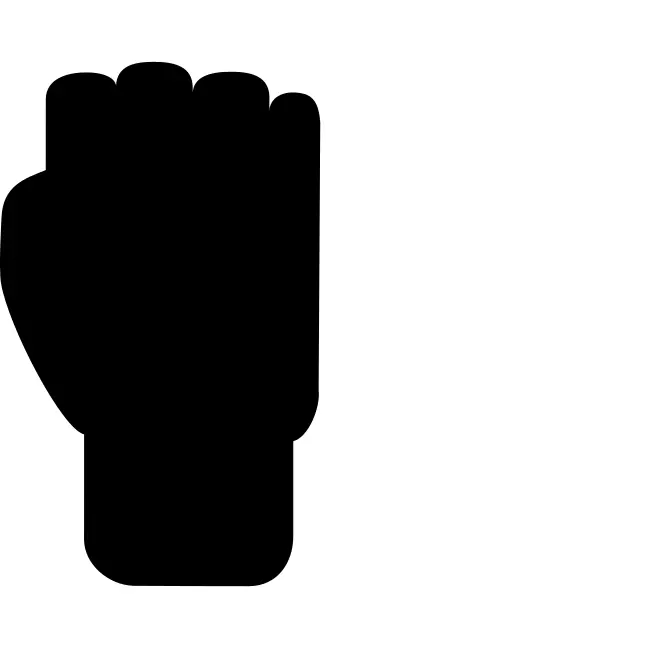 Fist threatening gesture of hand silhouette
