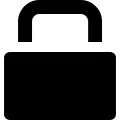 Locked black rectangular padlock