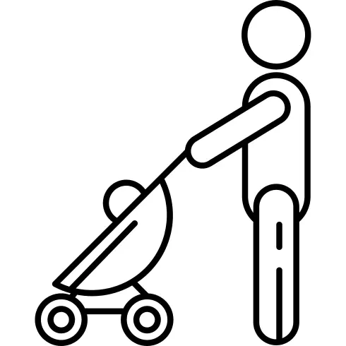 Man with Baby Stroller