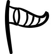 Beach wind socket or flag striped triangular tool to winds