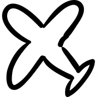 Airplane hand drawn outline