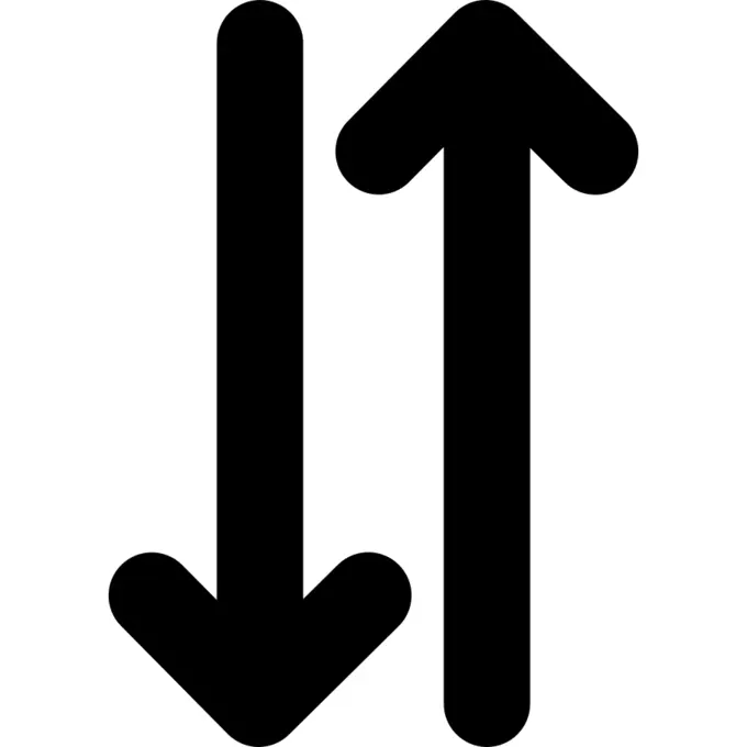 Two opposite up and down arrows side by side