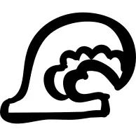 Ocean wave hand drawn shape