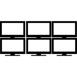 Screens group of six monitors