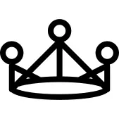 Royal crown of lines with three circles on top