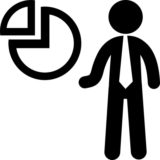 Businessman with circular graphic
