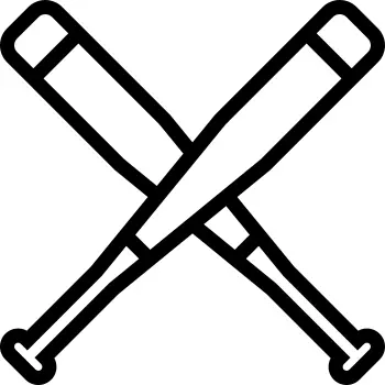 Two Crossed Baseball Bats