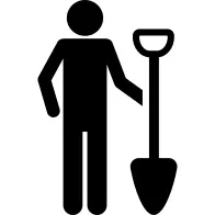 Silhouette with shovel