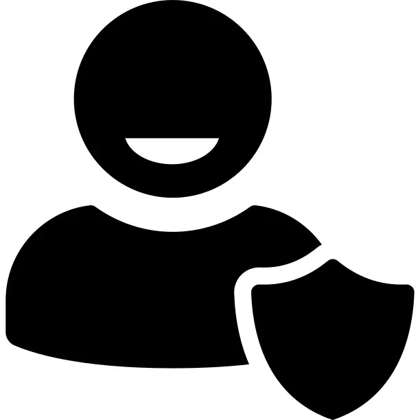 Shield user interface symbol for security