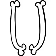 字母U的骨头概述了万圣节的排版