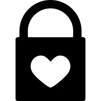 Closed padlock with heart