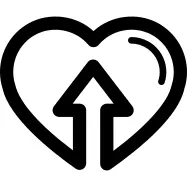 Heart with an ascendant arrow inside