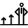 Person with up arrows outline symbol in a circle