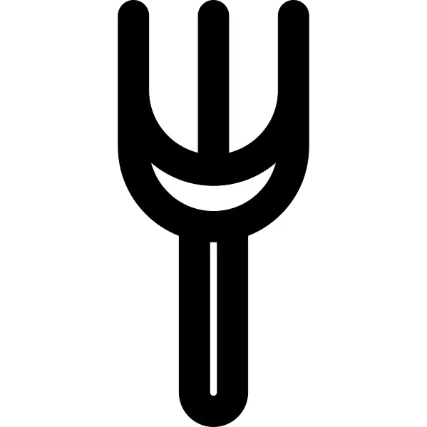 Fork eating or gardening tool outline