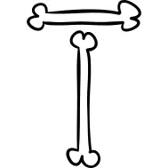 骨头的字母T概述了万圣节排版