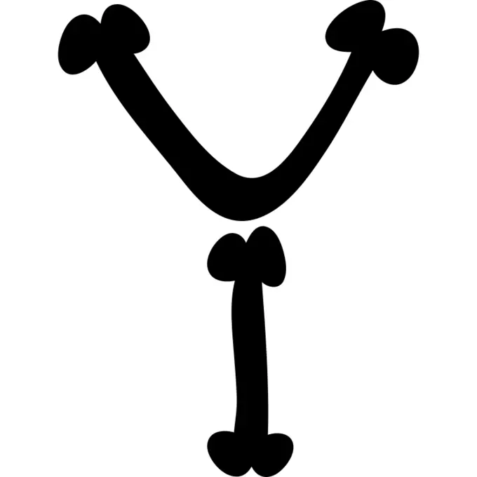 Letter Y of filled Halloween bones typography