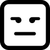 Emoticon square face with straight mouth