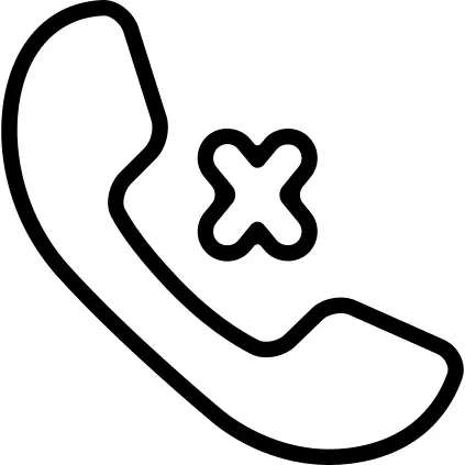 Cancel phone call auricular symbol with a cross