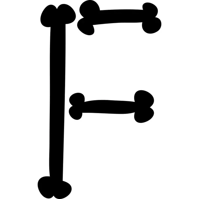 填写骨头万圣节排版字母F.