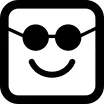 Emoticons square face with sunglasses