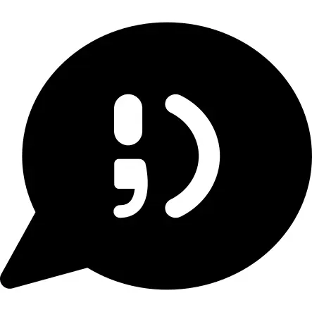 Speech bubble with winking face