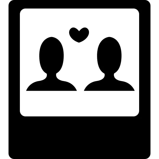 Polaroid photo of a couple in love