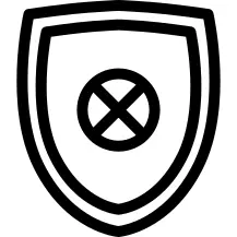 Shield with Cancel Symbol