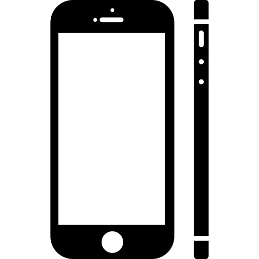 Phone from side and front view