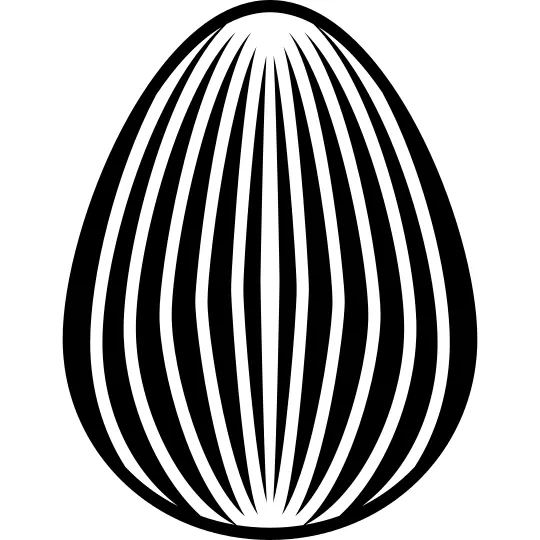 Easter egg of elegant design with thin vertical lines