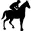 Horse with jockey black silhouette
