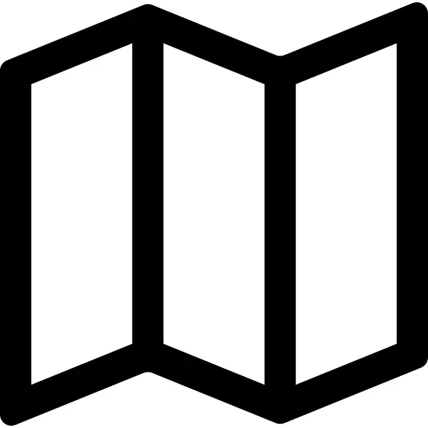 Map tryptich folded outline