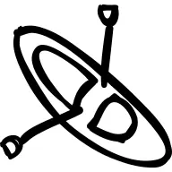 Kayak hand drawn outline top view