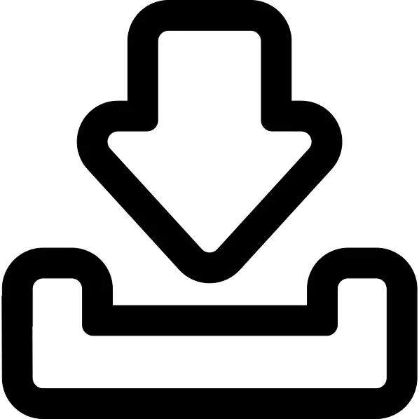 Inbox download outlined button