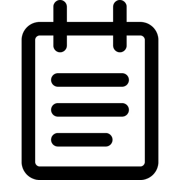 Notebook with text lines outline