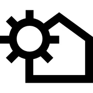 House outline variant with sun