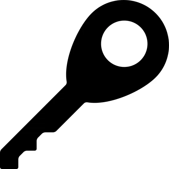 Key rotated to right interface symbol for security