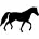 Horse black walking silhouette facing to right