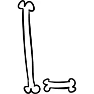 字母L骨头万圣节排版的轮廓