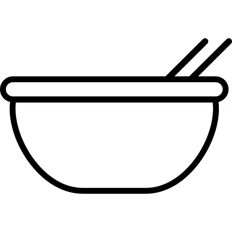 Chinese food bowl with chopsticks