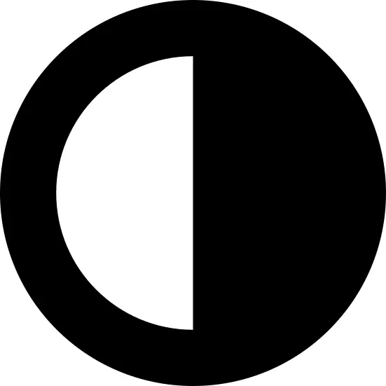 对比度界面圆形符号半黑半白