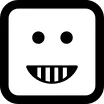 Emoticon happy smiling square face shape