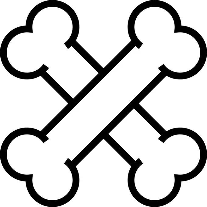 万圣节骨头交叉轮廓