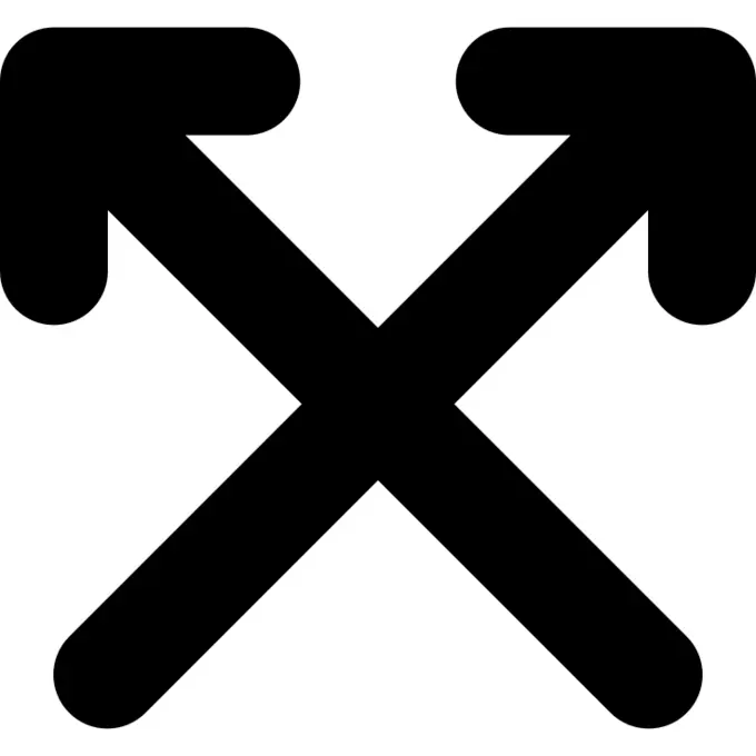 两个向上箭头交叉