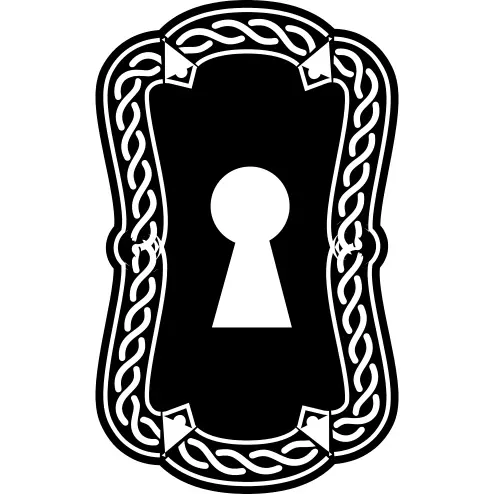Keyhole variant with rope design border