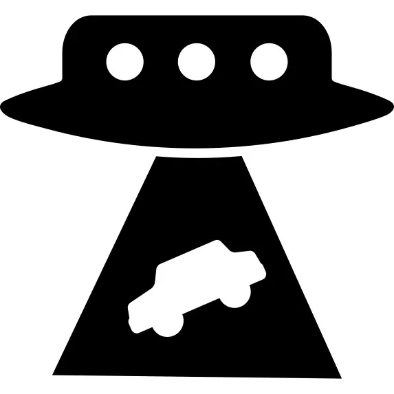 UFO abducting a car